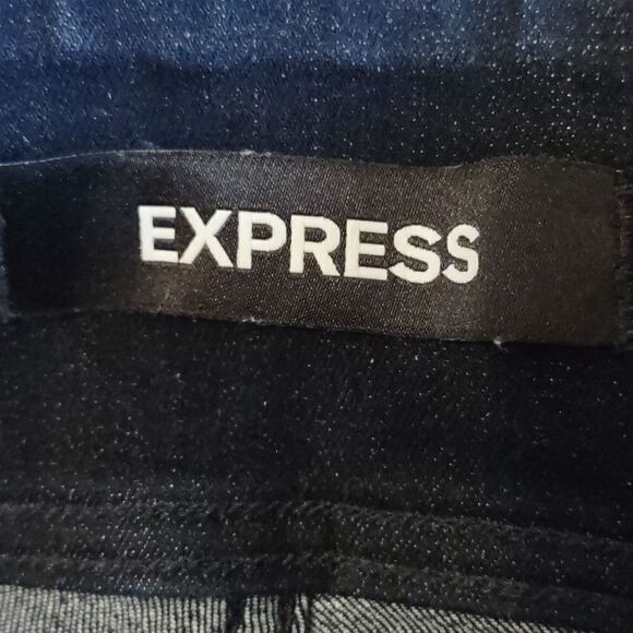 Express Women's Size 10 high rise stretch denim legging lace up front side zip - Picture 4 of 8